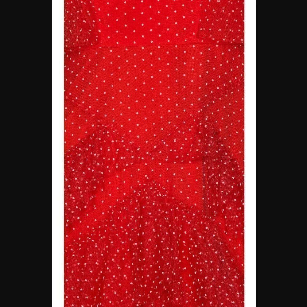 NWT BCBGMAXAZRIA Tiered Polka Dot Gown | Size 0 - Picture 5 of 13